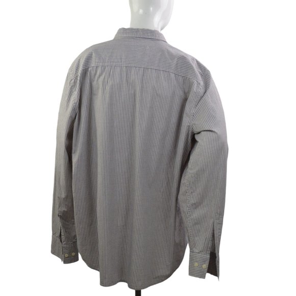 Aeropostale Men Sz XXL  Shirt Long Sleeves Plaid Pearl Blue Brown 100% Cotton - Picture 4 of 11